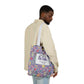 Personalized Purple Doodle Daydream Composition Book Inspired Canvas Tote Bag with Colorful Straps, Cute School Bag, Eco-Friendly Tote, Back to School Shopping Bag, Teacher Gift Idea