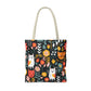 Whimsical Feline Garden Tote Bag (AOP)