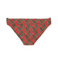 Red Tropical Bliss Loop Tie Side Bikini Bottom (AOP)