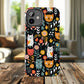 Whimsical Feline Garden iPhone and Samsung Tough Phone Cases,