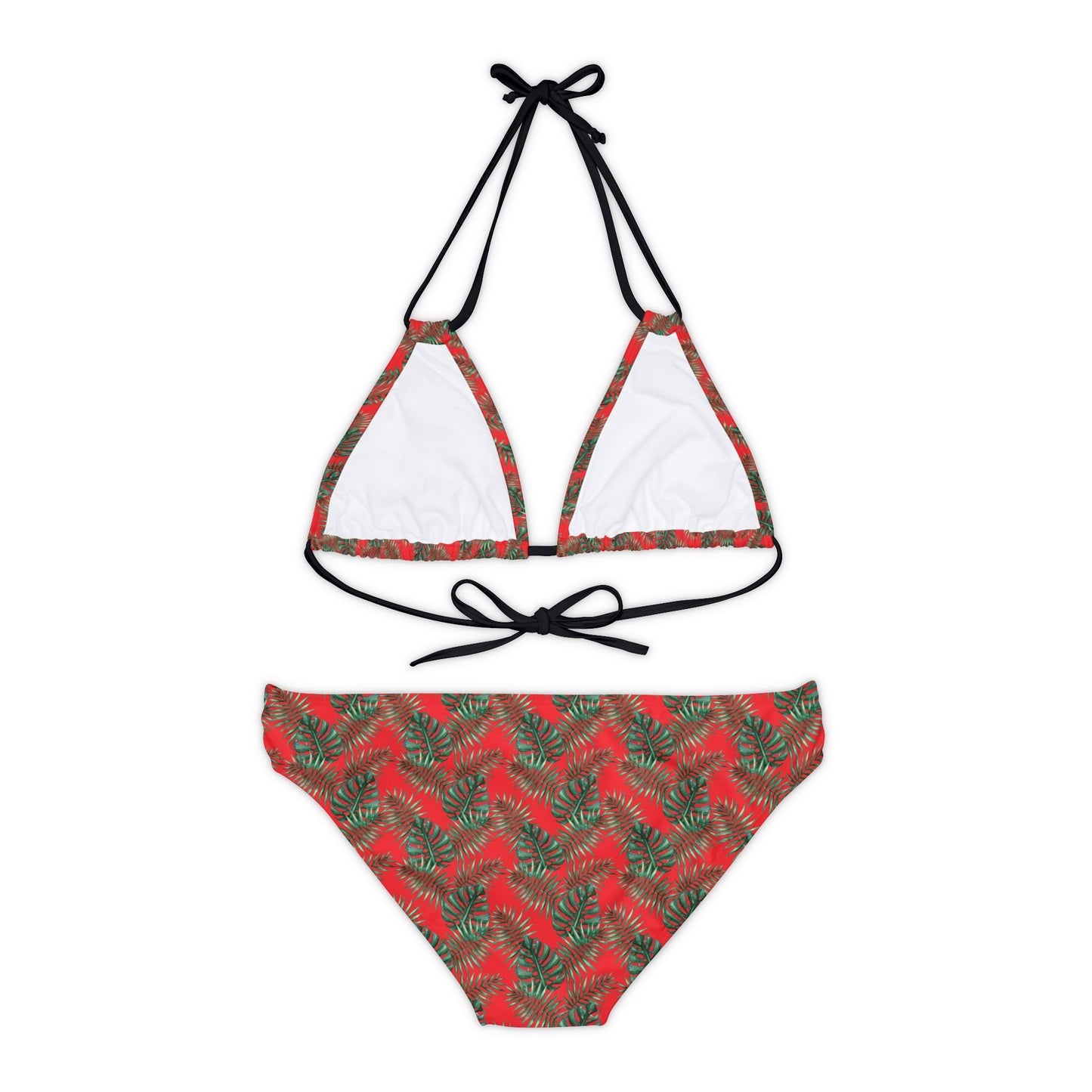 Red Tropical Bliss Strappy Bikini Set (AOP)