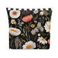 Blossom Elegance: Noir Garden Cotton Cosmetic Bag