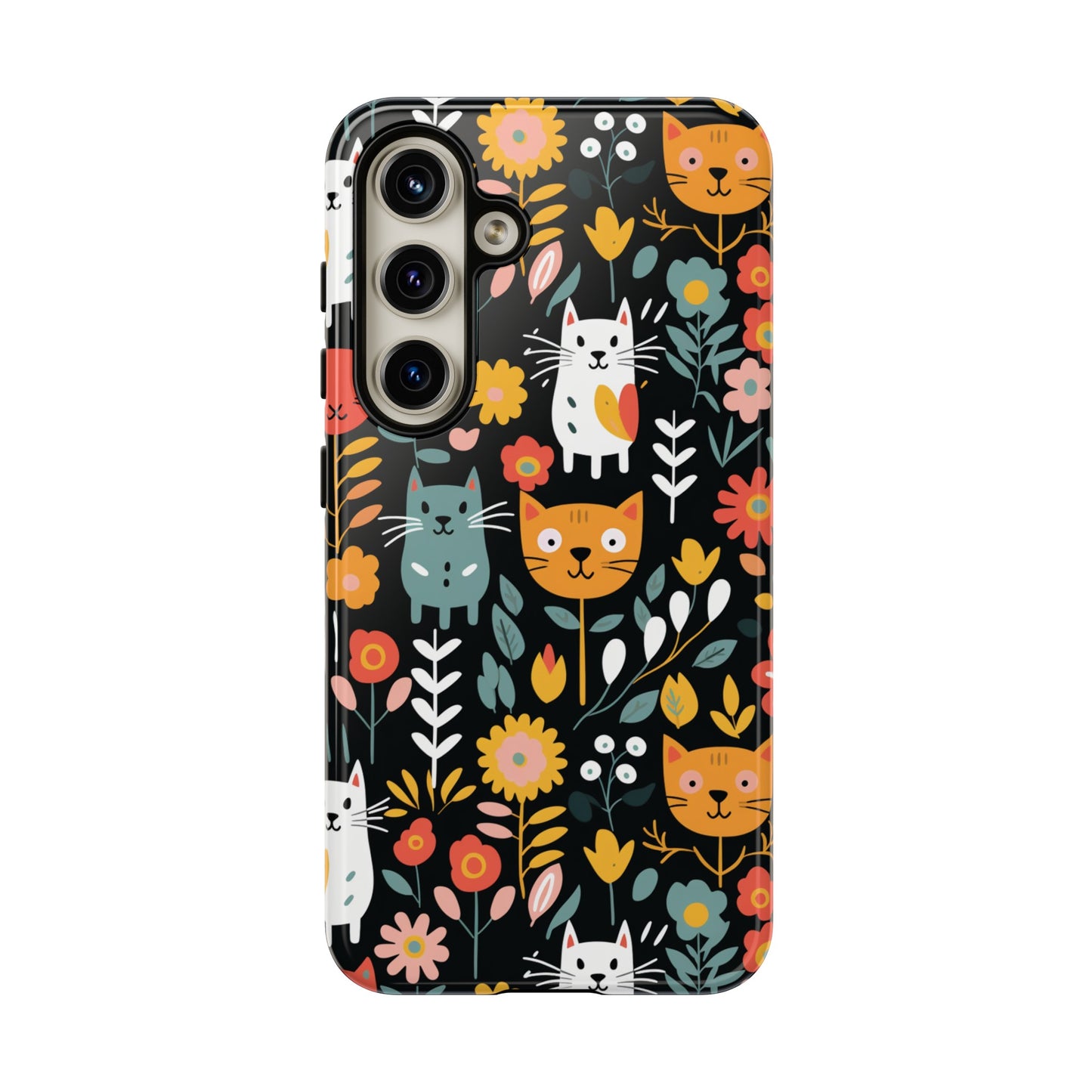 Whimsical Feline Garden Samsung or Google Pixel Tough Cases