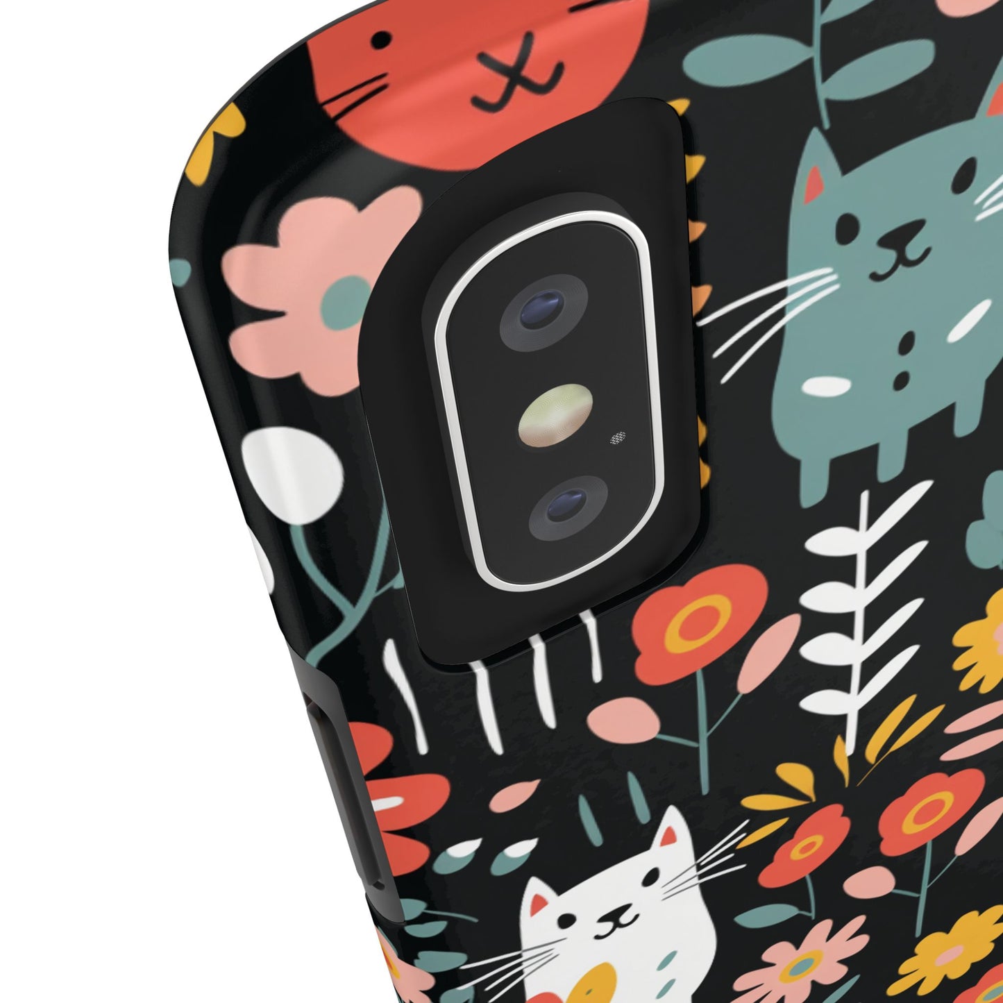 Whimsical Feline Garden iPhone and Samsung Tough Phone Cases