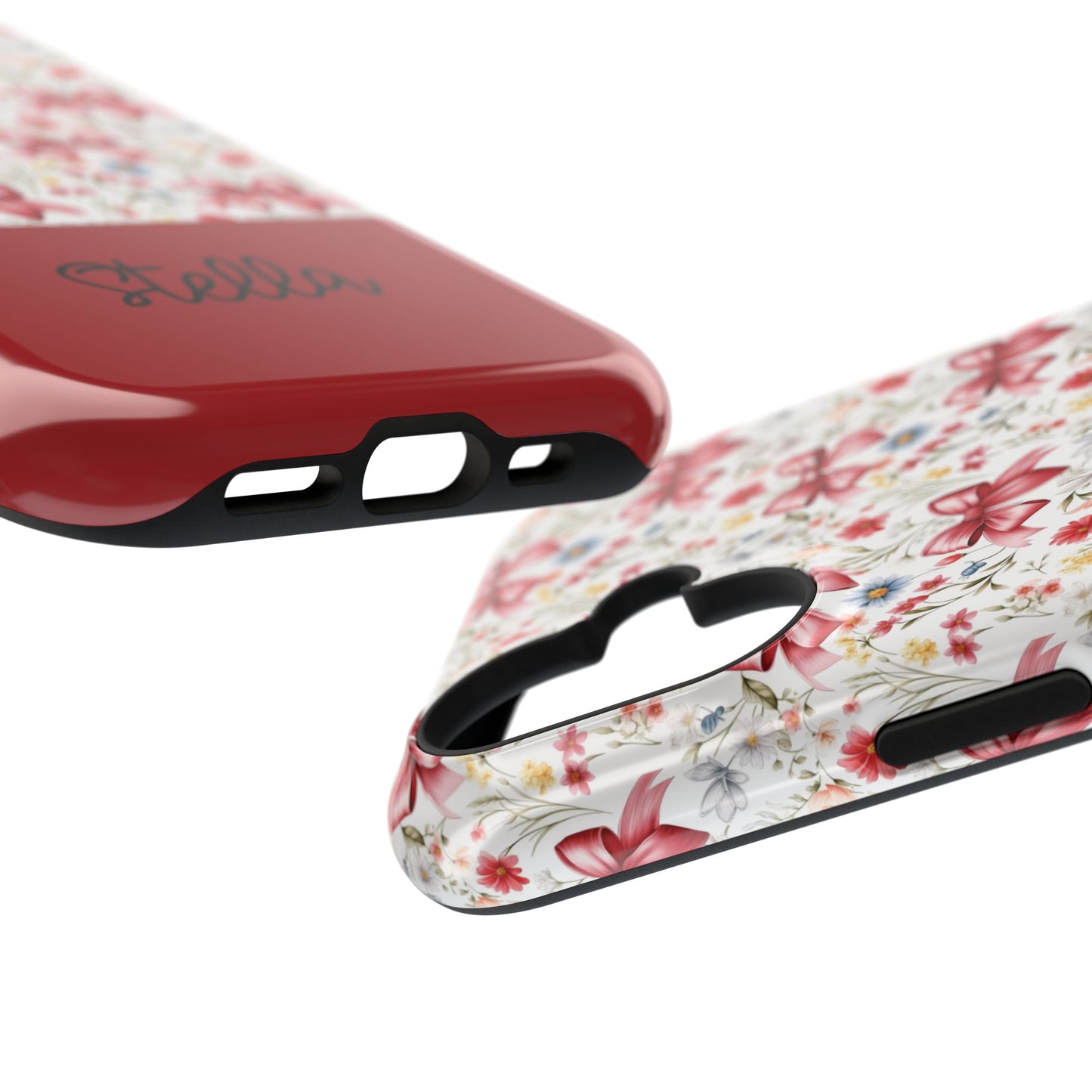 Personalized Rosette Coquette Floral Bow iPhone and Samsung Impact-Resistant Case — Custom Name Case