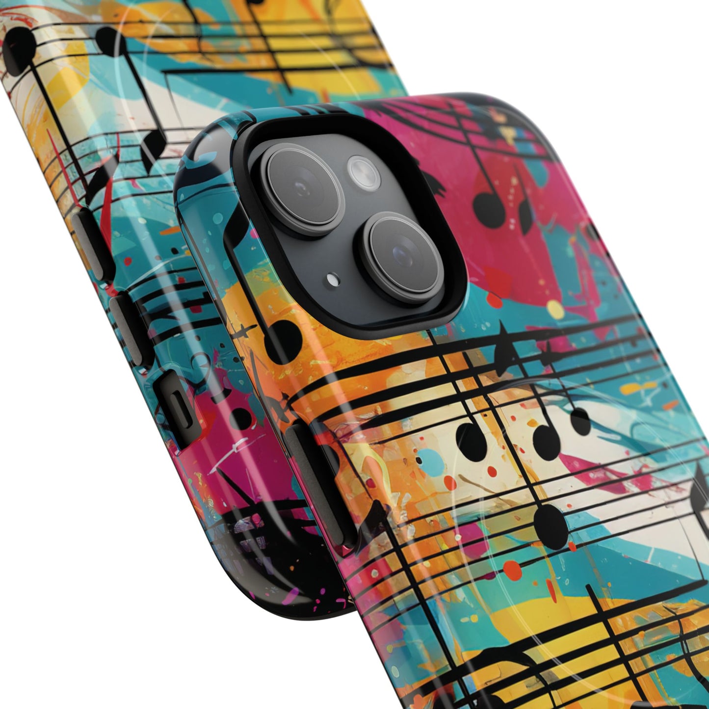 Vibrant Music Note Phone Case, Tough Magnetic Case, Music Lover Gift, Colorful Phone Accessory, Customizable Phone Cover, Unique Gift Idea
