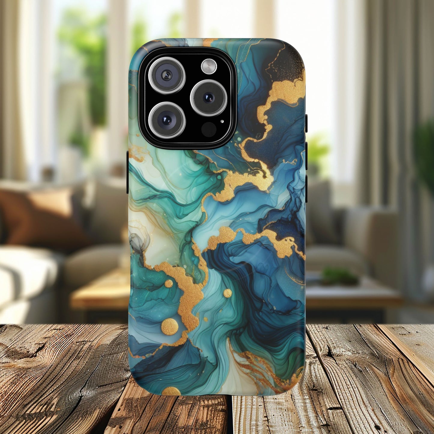 Ocean Quartz Luxe Marble Pattern Tough Magnetic iPhone Case, Phone Accessories, Luxury Gift, Durable iPhone Cover, Unique Design for iPhone Users.