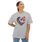 Floral Hearts Unisex Oversized Bella Canvas Boxy Tee