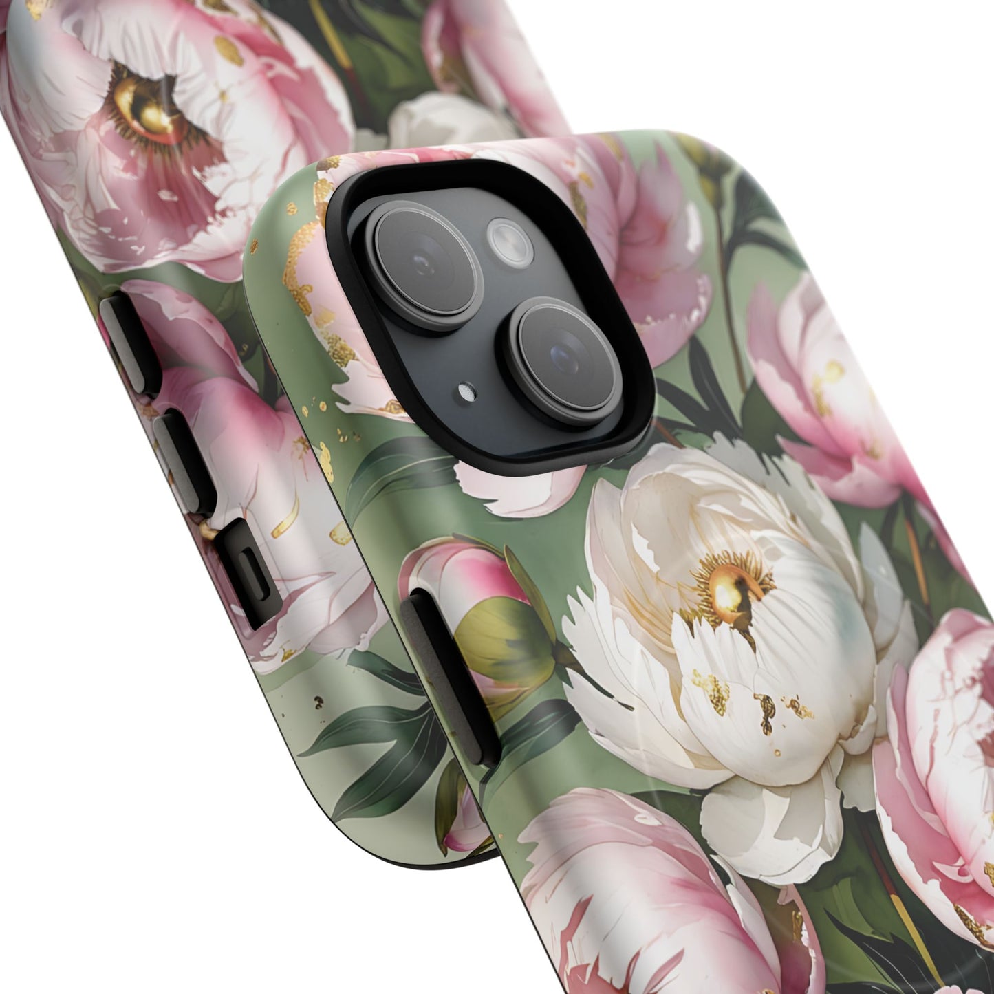 Floral Peonies Tough Magnetic Phone Cases, Durable Floral Phone Cover, Chic Flower Case, Stylish Phone Protector, Gift for Her