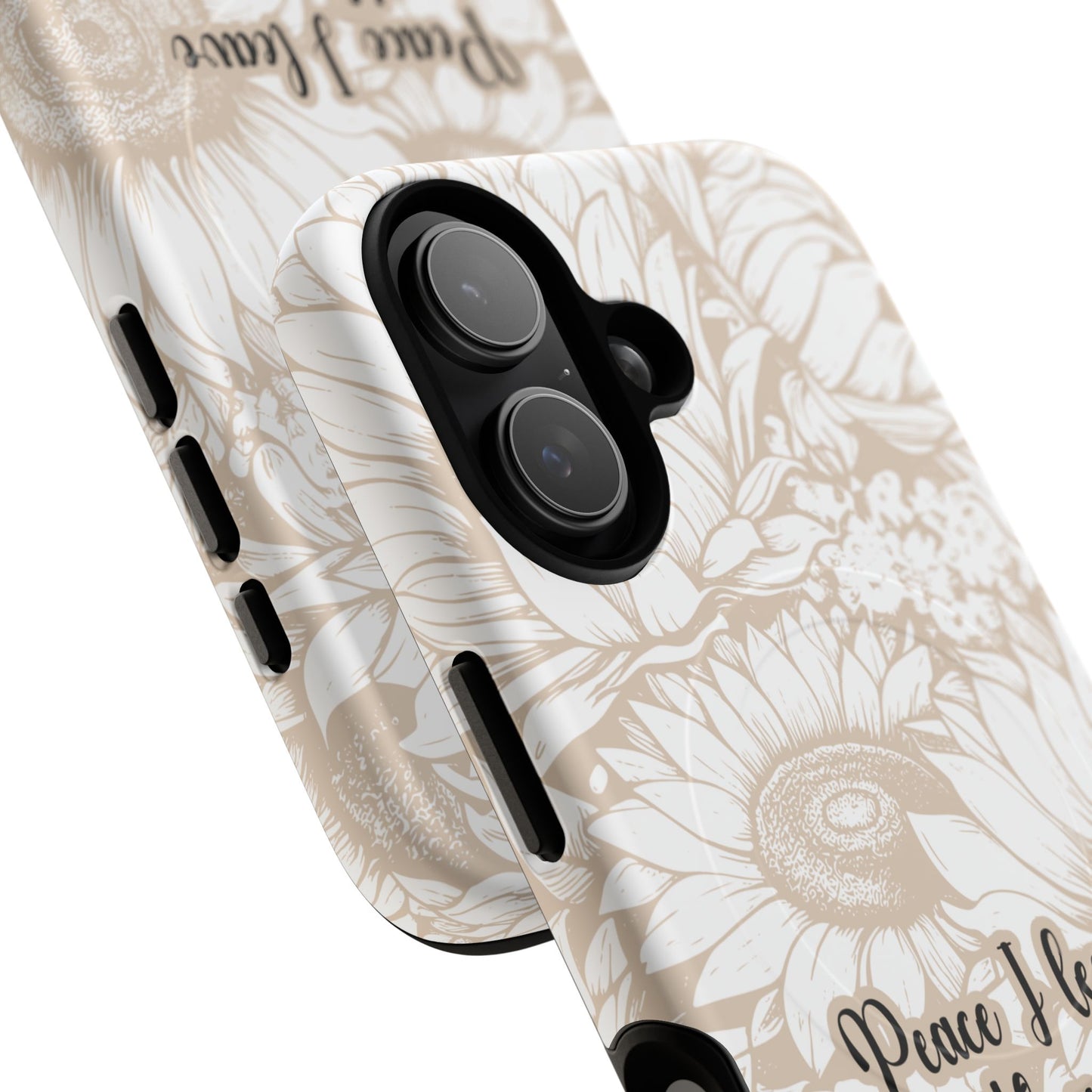 Peace I Leave with You John 14:27,Tough iPhone Magnetic MagSafe® Case Scripture, Sunflower Bible Verse,  iPhone® 13,  14, iPhone 15, iPhone 16, 17, Pro, Pro Max, Plus Cases.