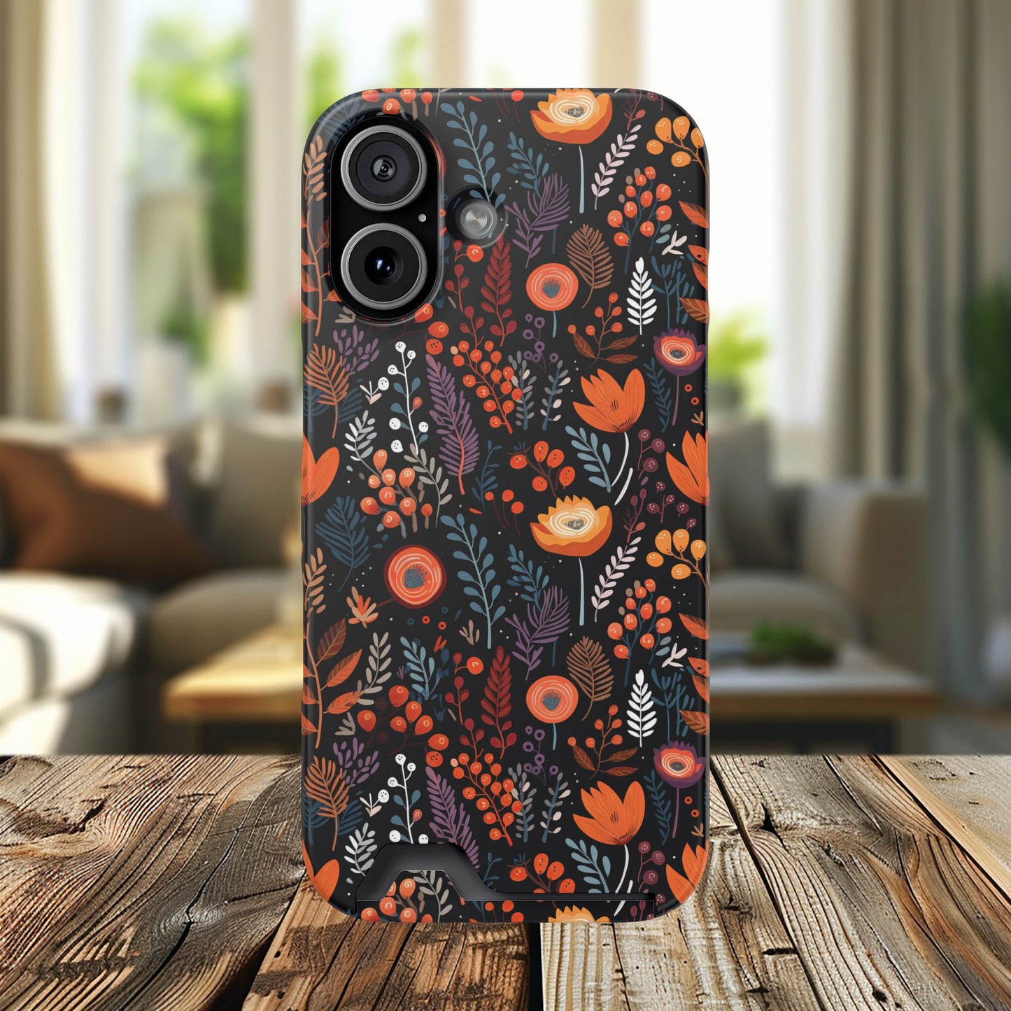 Autumn Bloom Samsung and iPhone Case With Card Holder