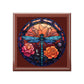 Dragonfly Stained Glass Jewelry Box — Floral Keepsake Gift