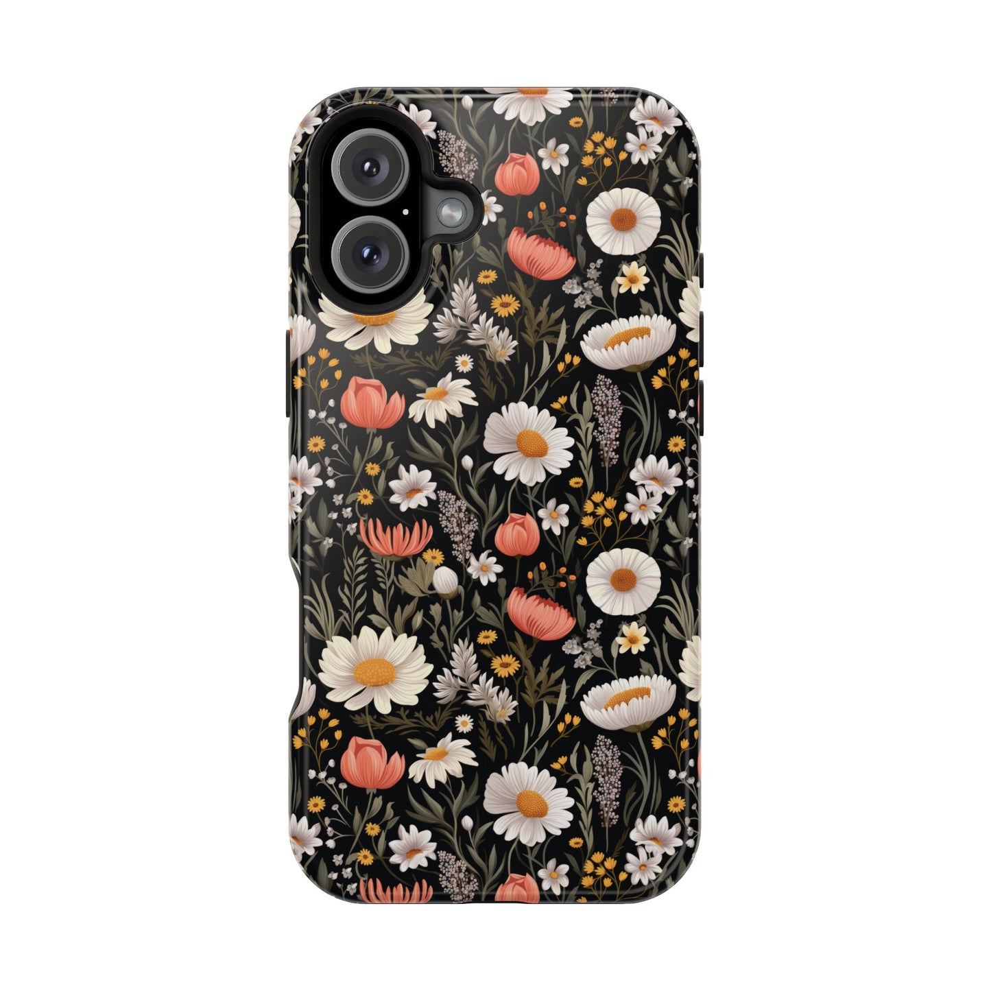 Blossom Elegance: Noir Garden Magnetic Tough iPhone Cases