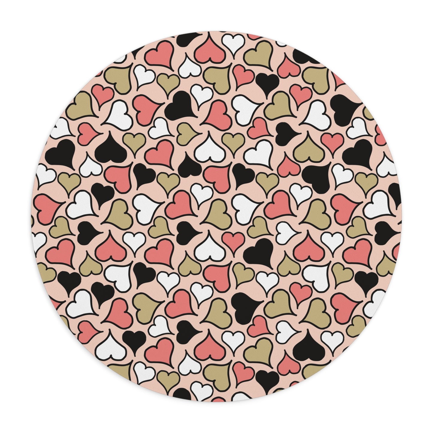 Hearts and Hearts Pattern Mouse Pad - Cute Office Accessory for Valentine’s Day