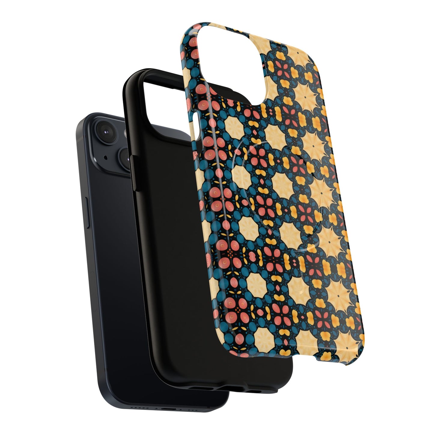Celestial Spice Tiling Colorful Tough Magnetic iPhone Case, Unique iPhone Cover, Artistic Mobile Shell, Durable Design Accessory, Trendy Gift Idea, MagSafe® iPhone Case.