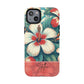 Tough Floral Phone Case, Tropical Hibiscus Design, Gift for Her, Summer Accessory, Customizable Phone Cover