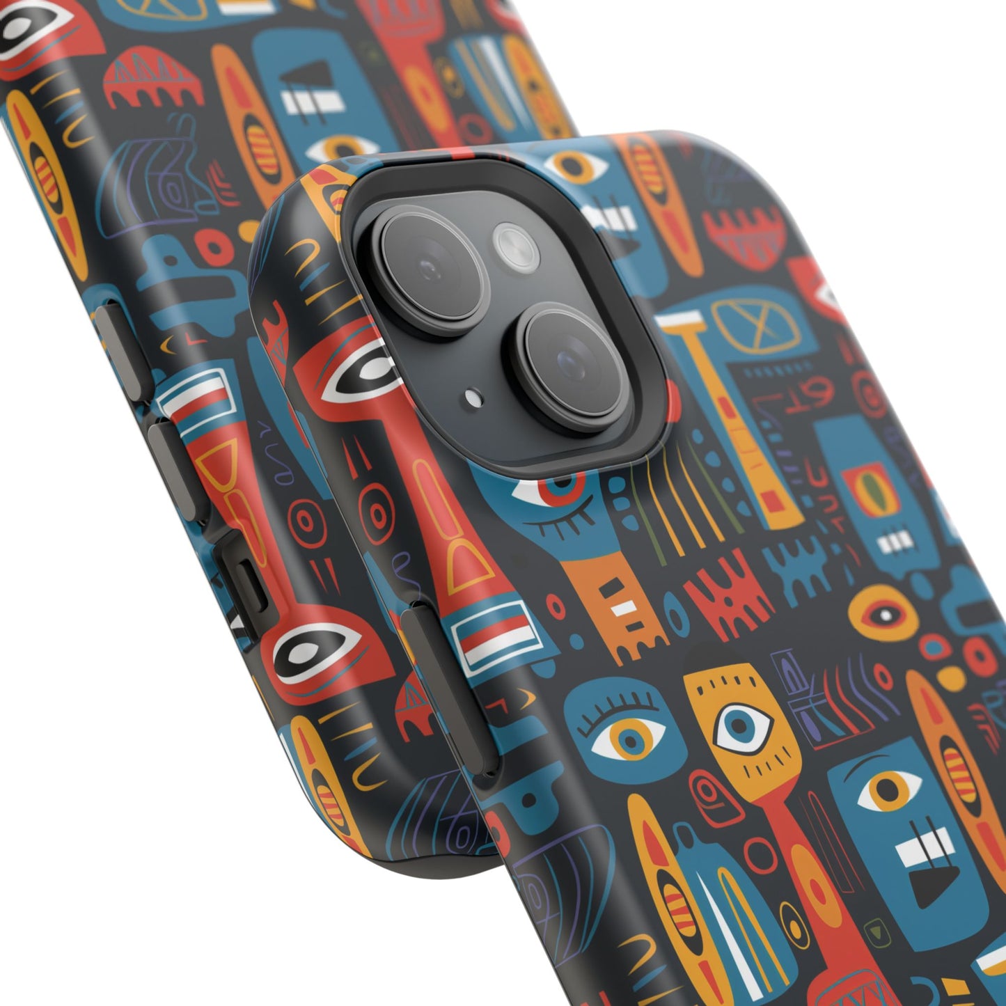 Personalized Colorful Abstract Faces Clear Impact-Resistant Case