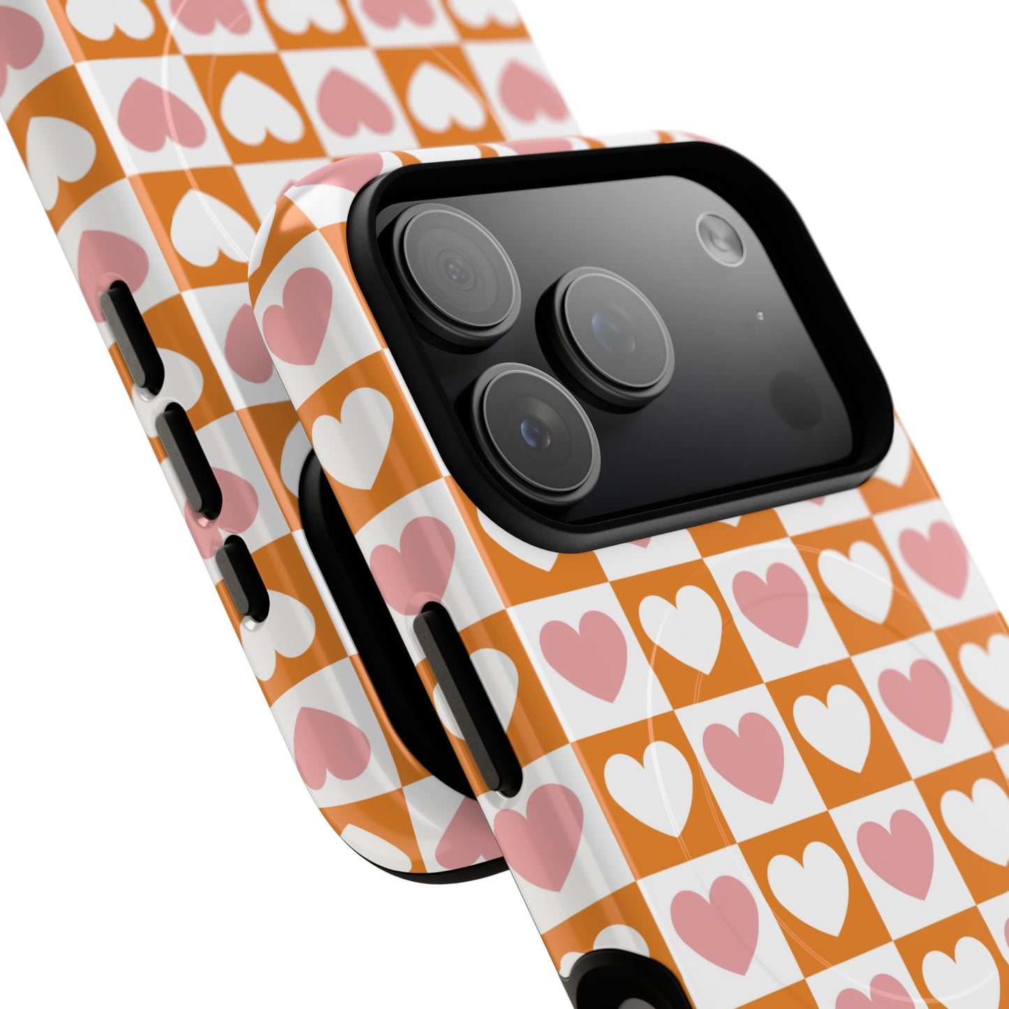 Heart Pattern Magnetic iPhone Case, Valentine Gift, Cute iPhone Accessory, Durable Case for Lovers, Custom iPhone Skin, Sweetheart Case