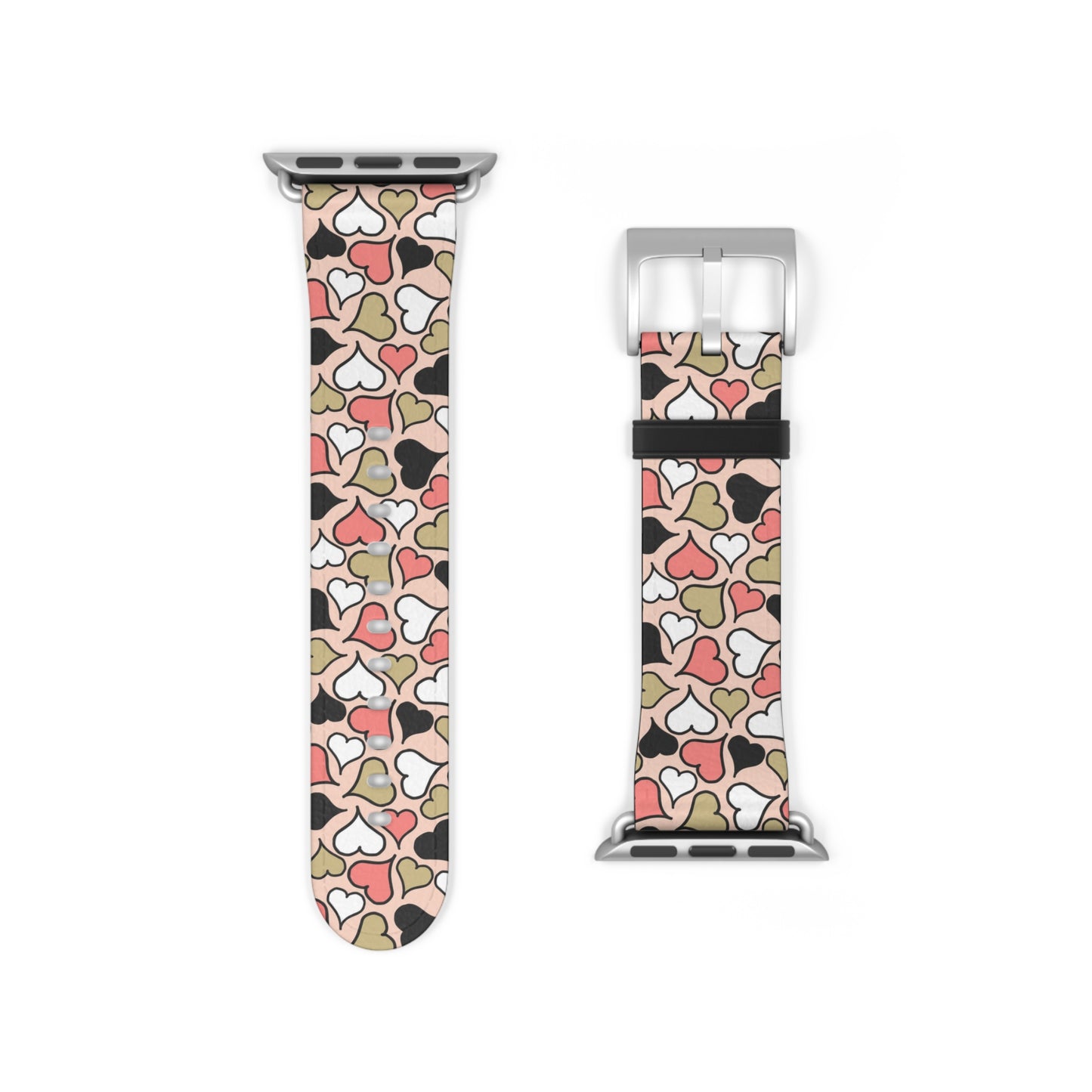 Love Heart Pattern Watch Band for Women - Stylish Apple Watch Strap