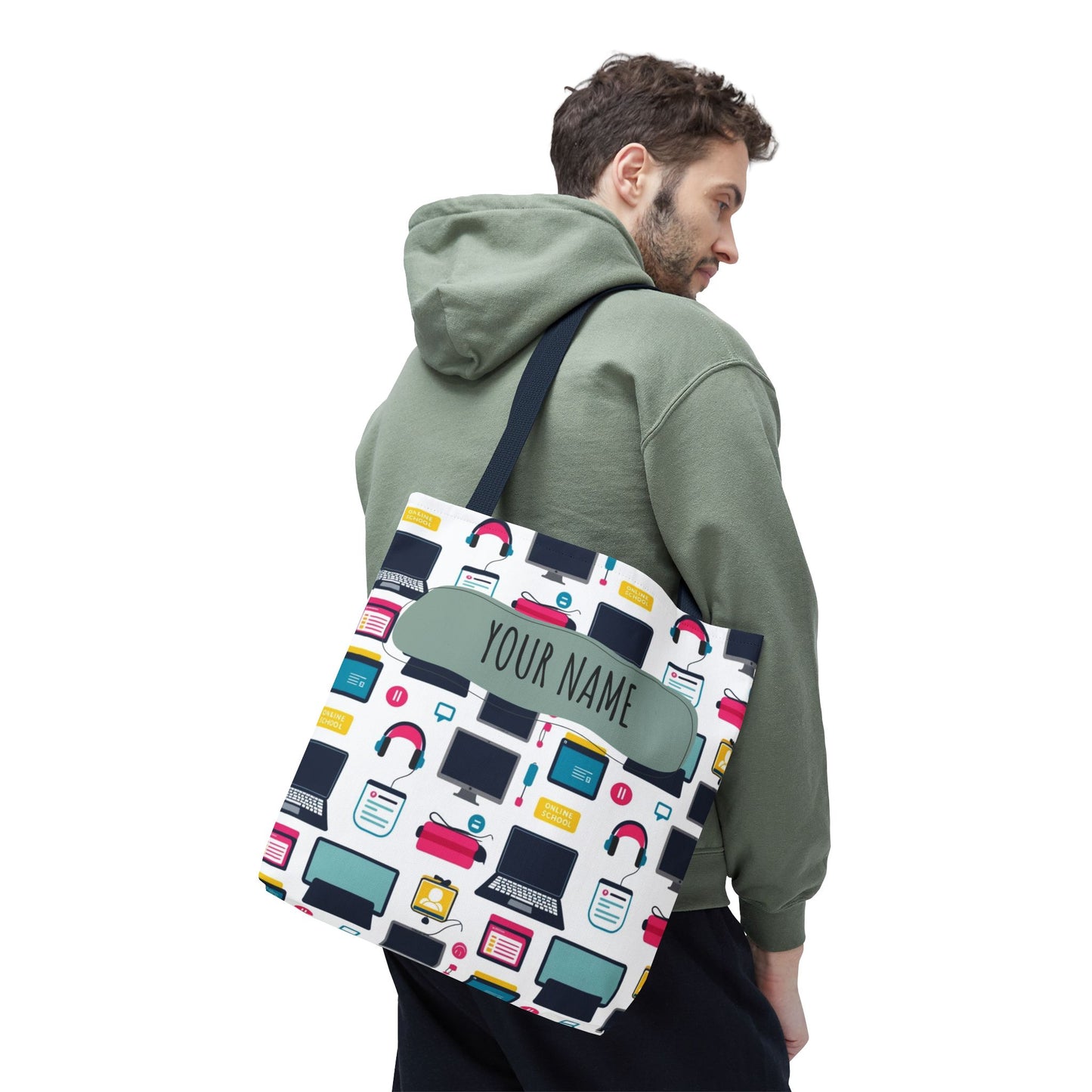 Techie Tote Bag - Stylish Personalized Tote for Students, Gift for Tech Lovers, Eco-Friendly Shopping Bag, Back to School.