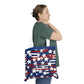 Patriotic Waves Shoulder Tote Bag - Colorful Everyday Accessory