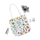 Personalized Classroom Couture Composition Book Inspired Canvas Tote Bag with Colorful Straps, Cute School Bag, Eco-Friendly Tote, Back to School Shopping Bag, Teacher Gift Idea