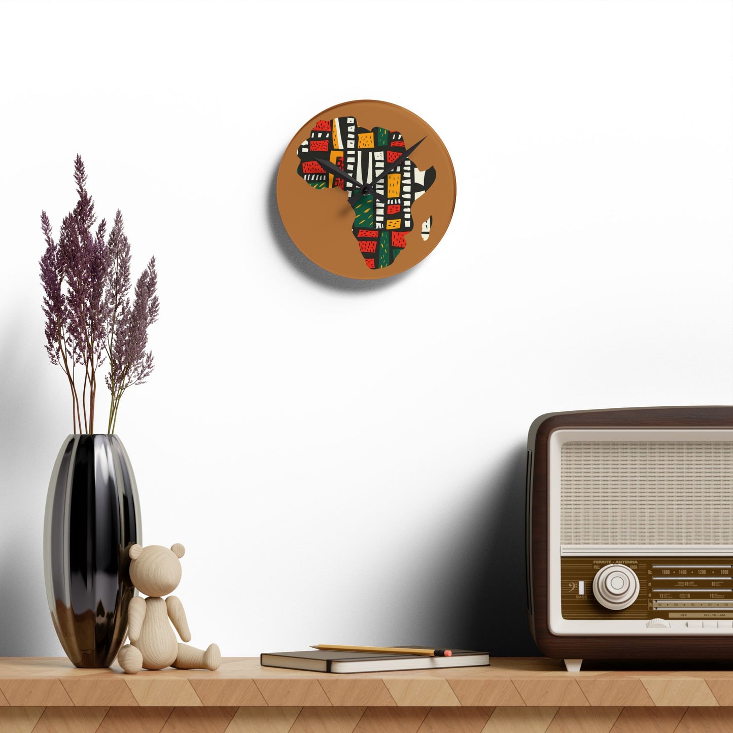 Colorful African Map Wall Clock – Modern Home Decor