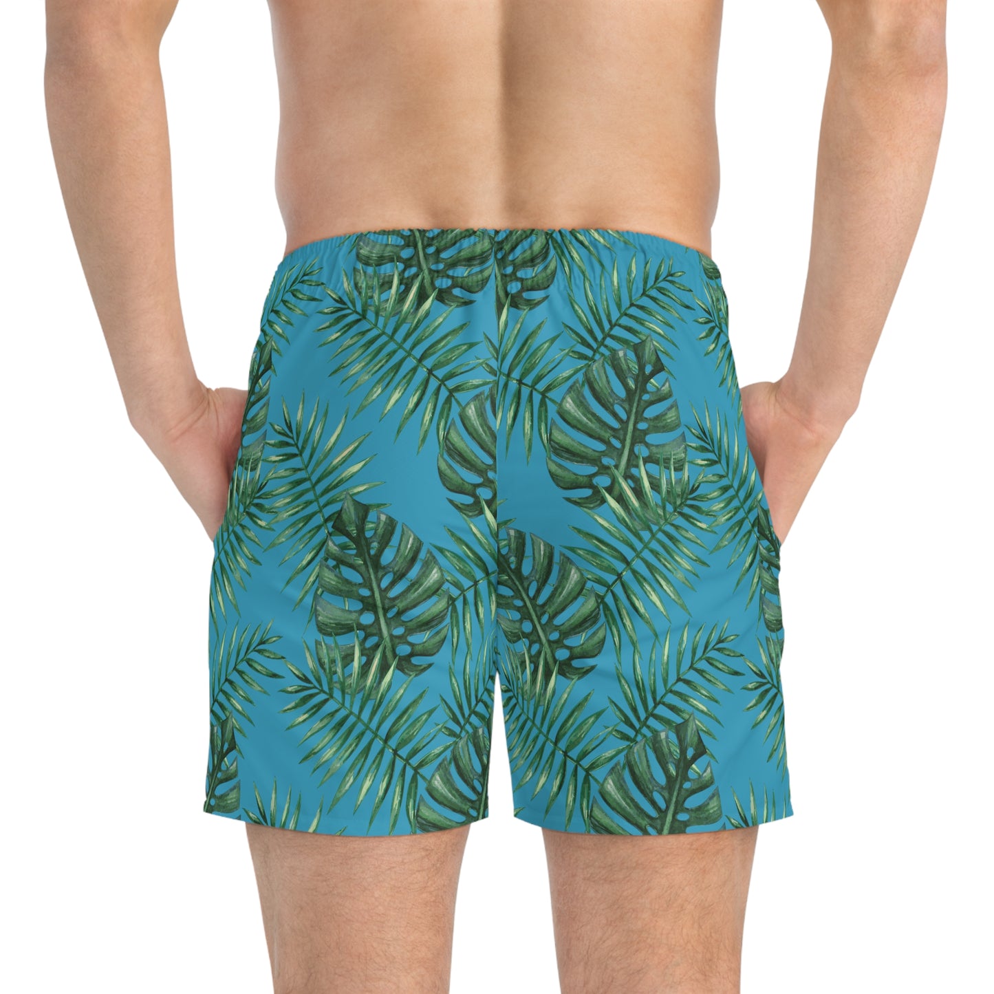 Turquoise Tropical Bliss Swim Trunks (AOP)