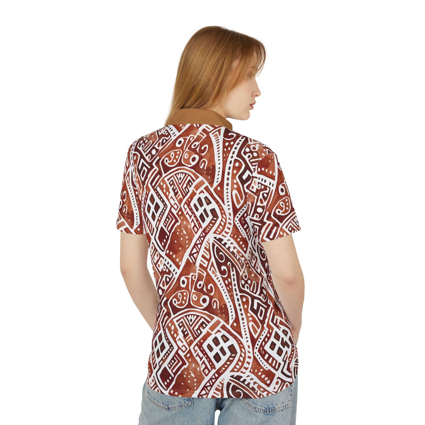 Tribal Harmony Unisex Polo Shirt, Bohemian Style, Unique Gift, Casual Wear, Summer Fashion, Festival Attire, Gift for Her and Gift for Him
