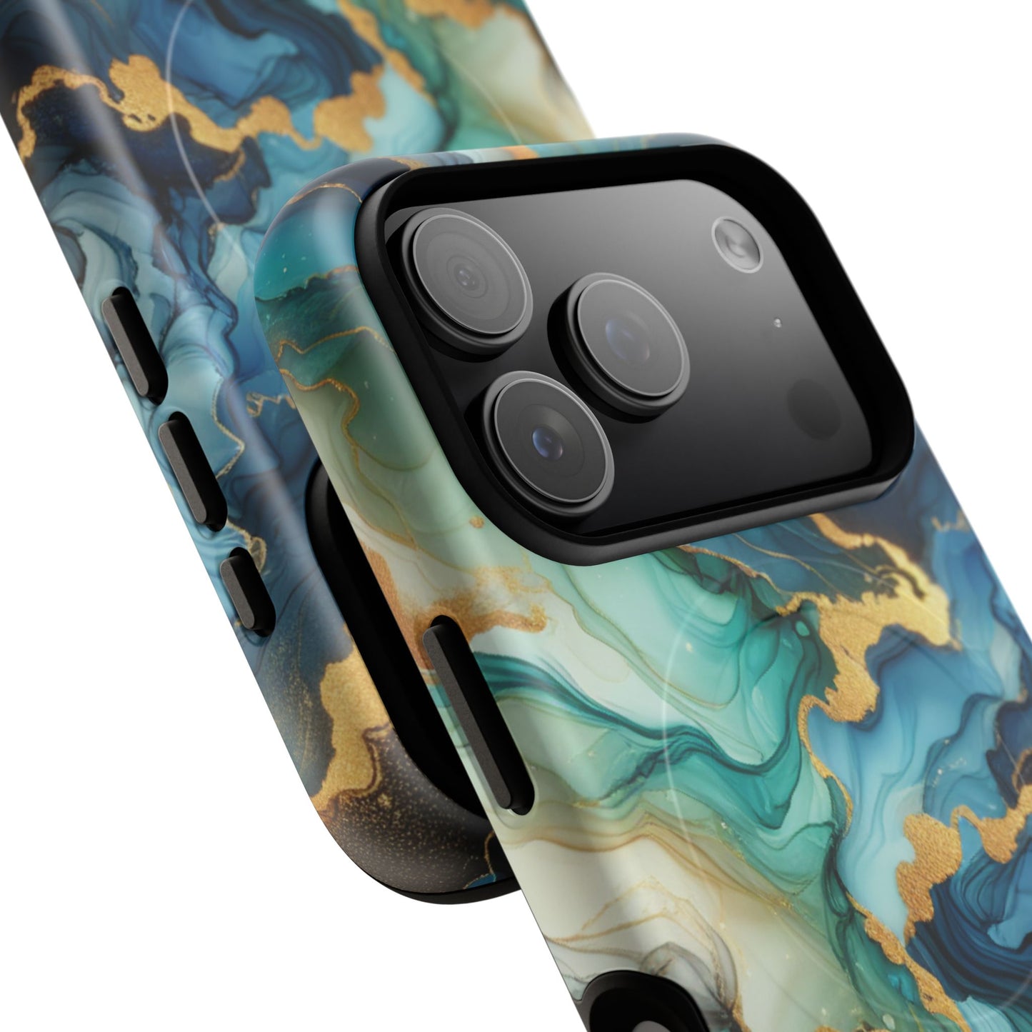 Ocean Quartz Luxe Marble Pattern Tough Magnetic iPhone Case, Phone Accessories, Luxury Gift, Durable iPhone Cover, Unique Design for iPhone Users.