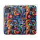 Psychedelic Visions Vibrant Art Flip iPhone and Samsung Phone Case - Colorful Faces Design for Phone Protection