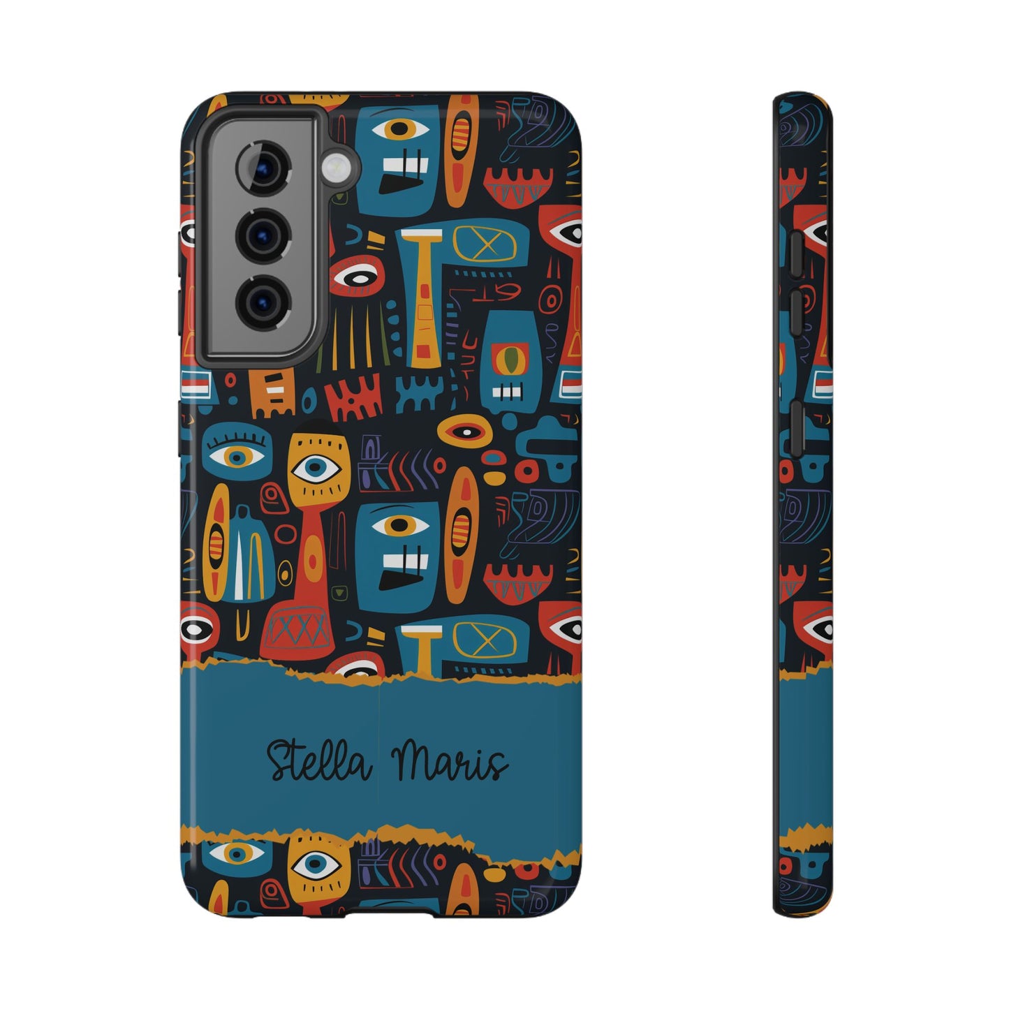 Personalized Colorful Abstract Faces Clear Impact-Resistant Case