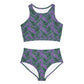 Purple Tropical Bliss Sporty Bikini Set/Beachwear (AOP)