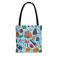 Blue Academic Adventures Tote Bag