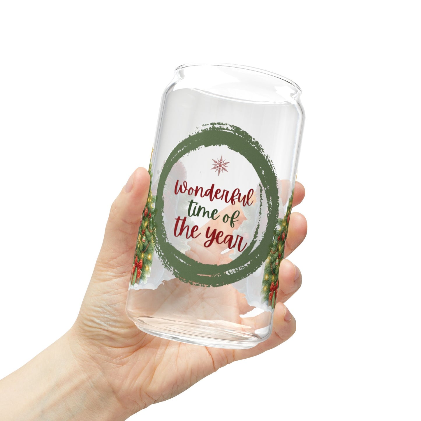 Snowman Sipper Glass, 16oz