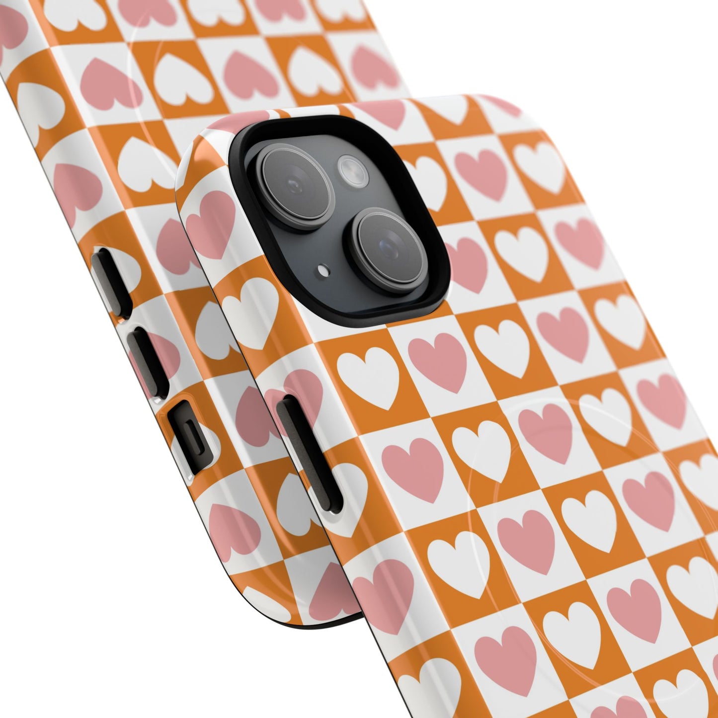 Heart Pattern Magnetic iPhone Case, Valentine Gift, Cute iPhone Accessory, Durable Case for Lovers, Custom iPhone Skin, Sweetheart Case