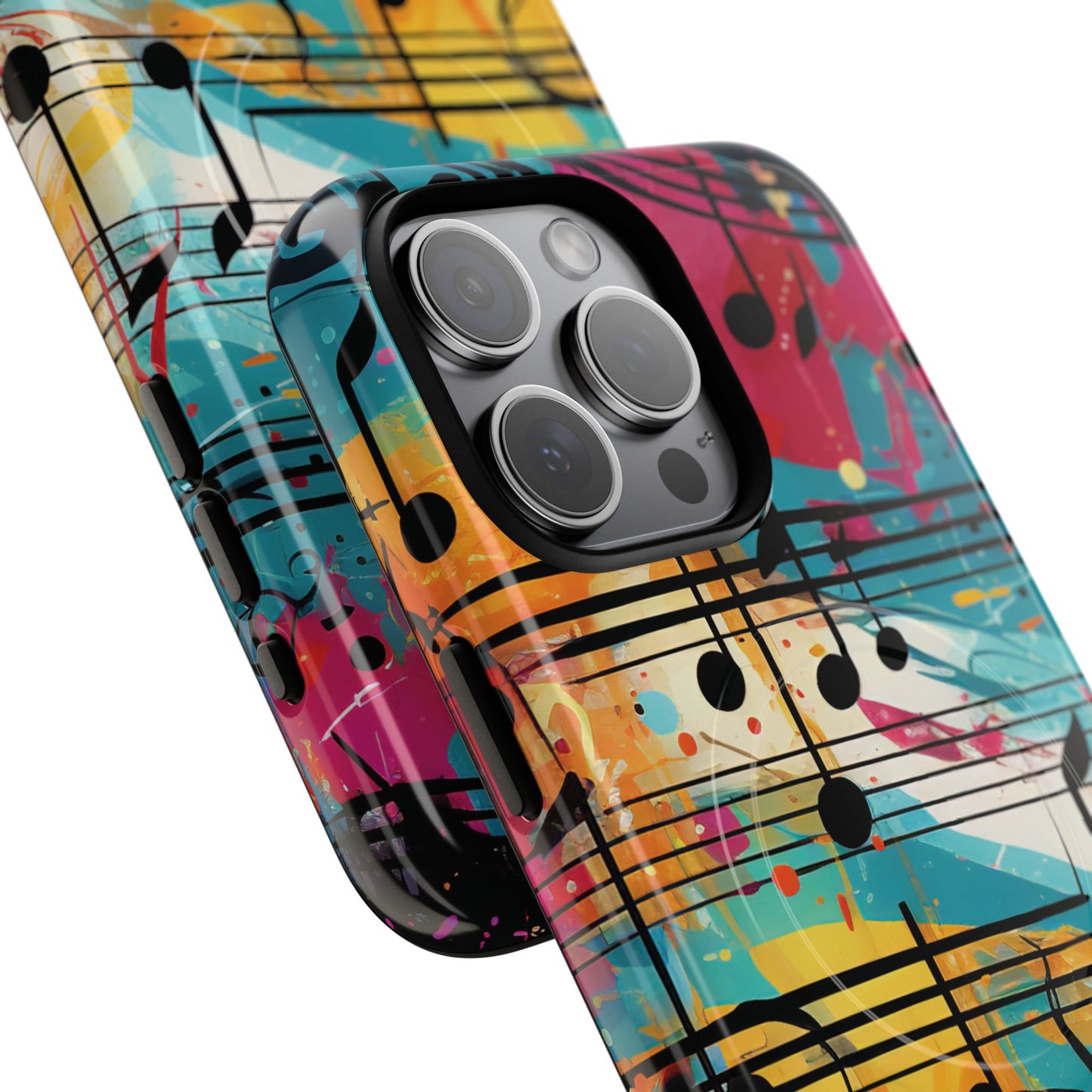 Vibrant Music Note Phone Case, Tough Magnetic Case, Music Lover Gift, Colorful Phone Accessory, Customizable Phone Cover, Unique Gift Idea