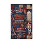 Patriotic "Happy 250th Birthday America" Outdoor Welcome Flag — 4th of July Celebration Garden Flag