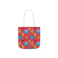 Personalized Kawaii Composition Book Inspired Canvas Tote Bag with Colorful Straps, Cute School Bag, Eco-Friendly Tote, Back to School Shopping Bag, Teacher Gift Idea