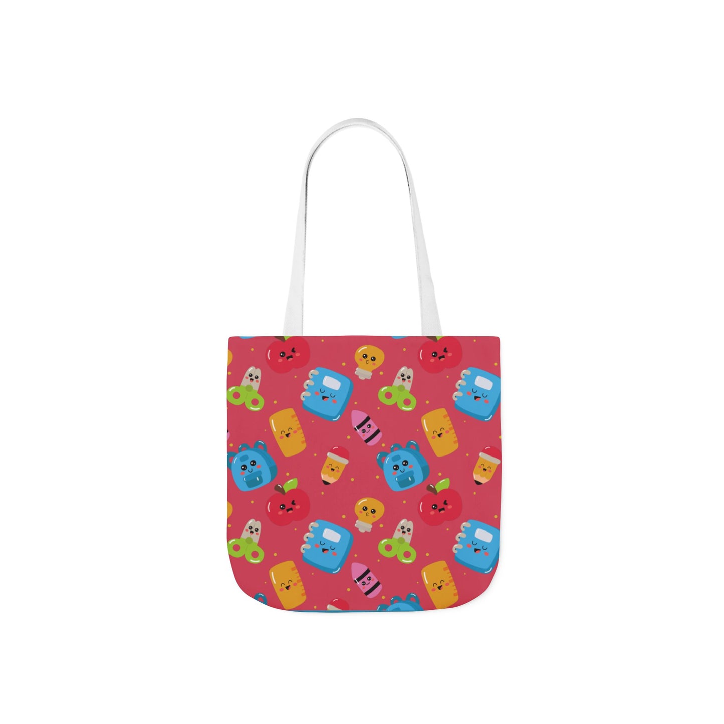 Personalized Kawaii Composition Book Inspired Canvas Tote Bag with Colorful Straps, Cute School Bag, Eco-Friendly Tote, Back to School Shopping Bag, Teacher Gift Idea
