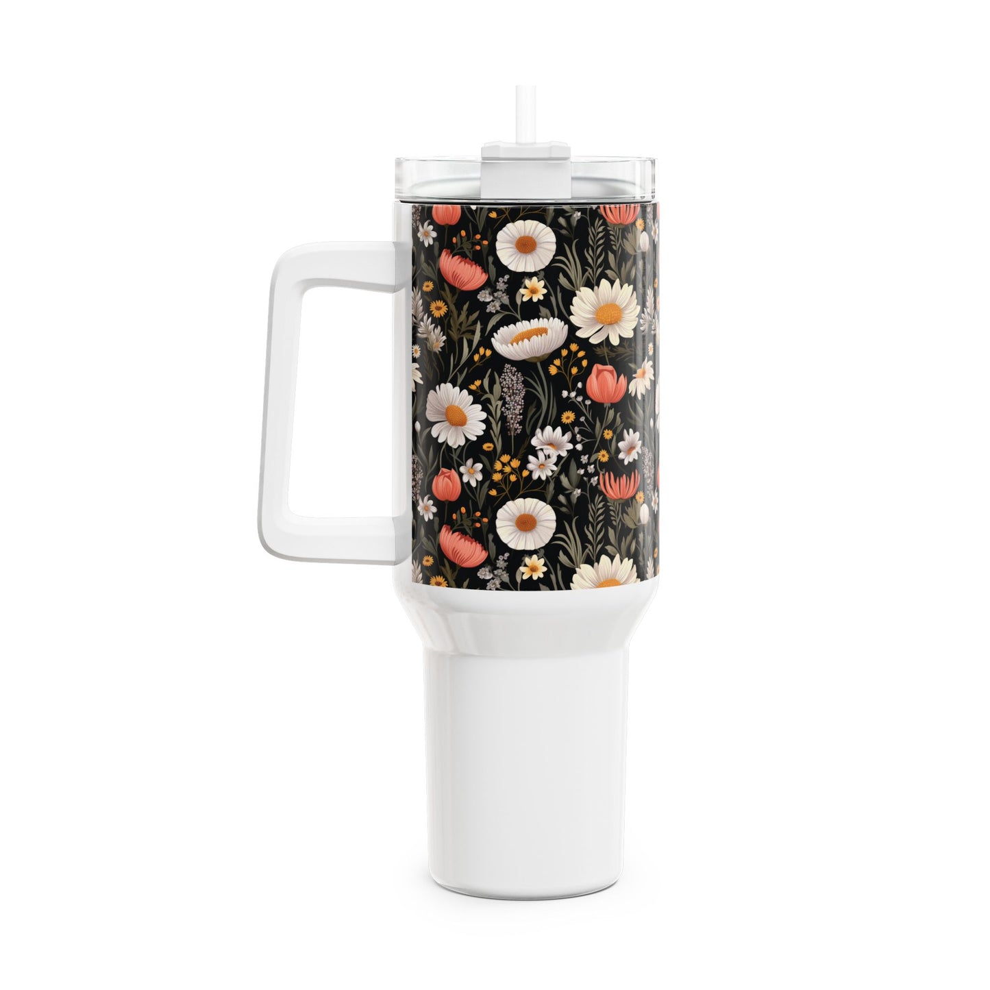 Blossom Elegance: Noir Garden 40oz Tumbler