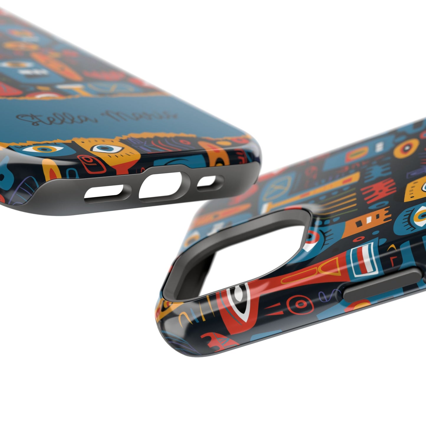 Personalized Colorful Abstract Faces Clear Impact-Resistant Case