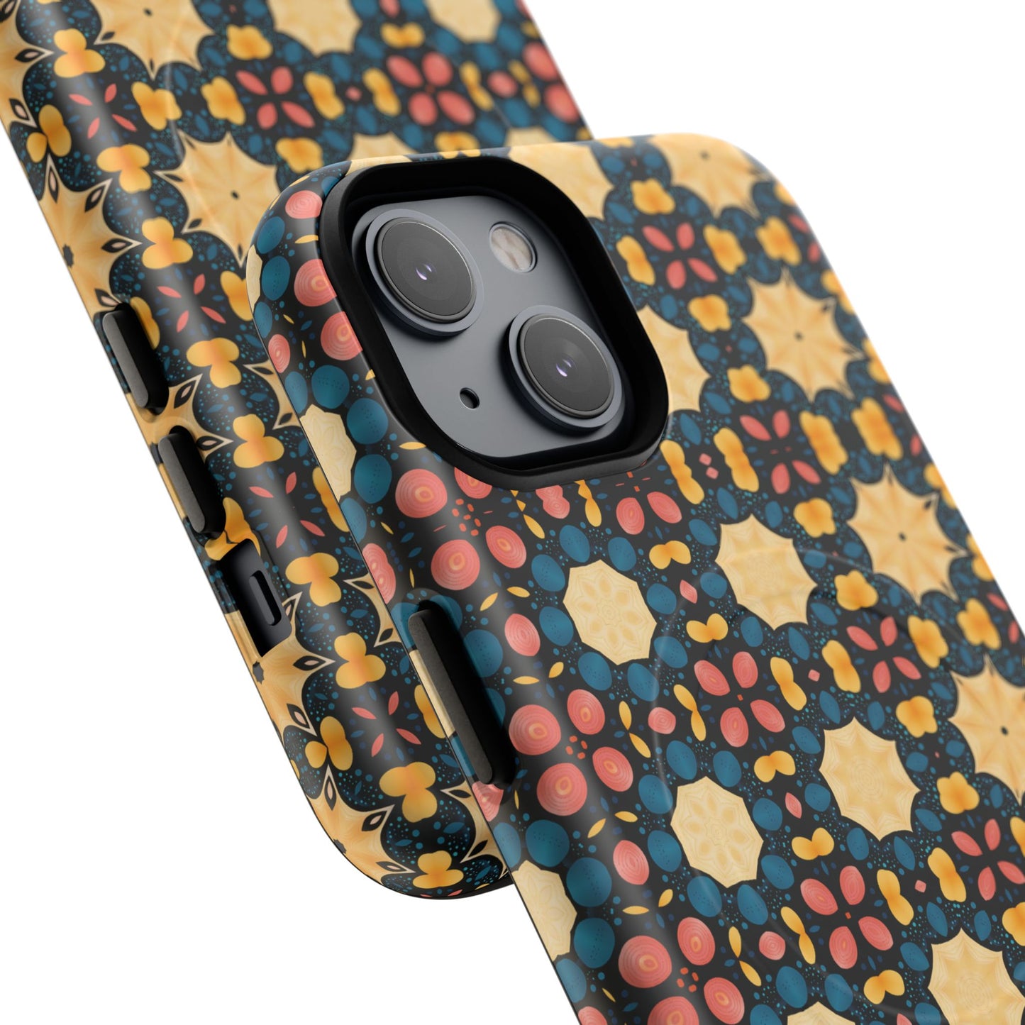 Celestial Spice Tiling Colorful Tough Magnetic iPhone Case, Unique iPhone Cover, Artistic Mobile Shell, Durable Design Accessory, Trendy Gift Idea, MagSafe® iPhone Case.