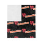 Personalized Name Velveteen Microfiber Blanket — Black Patterned ‘Smile’ Script Cozy Throw