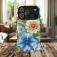 Botanical Radiance Tough iPhone Magnetic Case, Customizable Durable iPhone Cover | Ideal Gift for Nature Lovers, Floral Stained Glass Gift