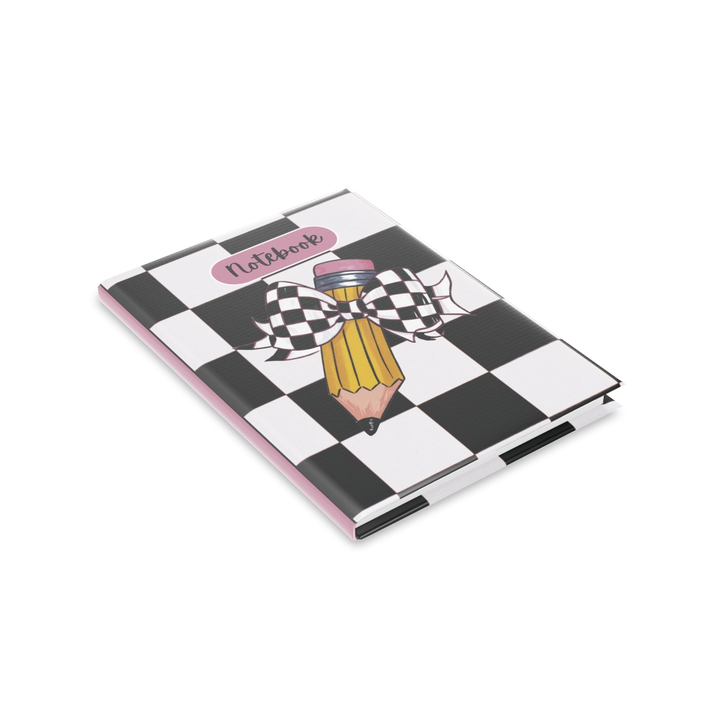 Black Checkered Charm Hardcover Notebook with Puffy Covers (PY)