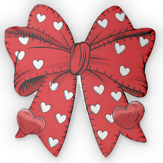 Custom Red Coquette Bow Shaped Pillows