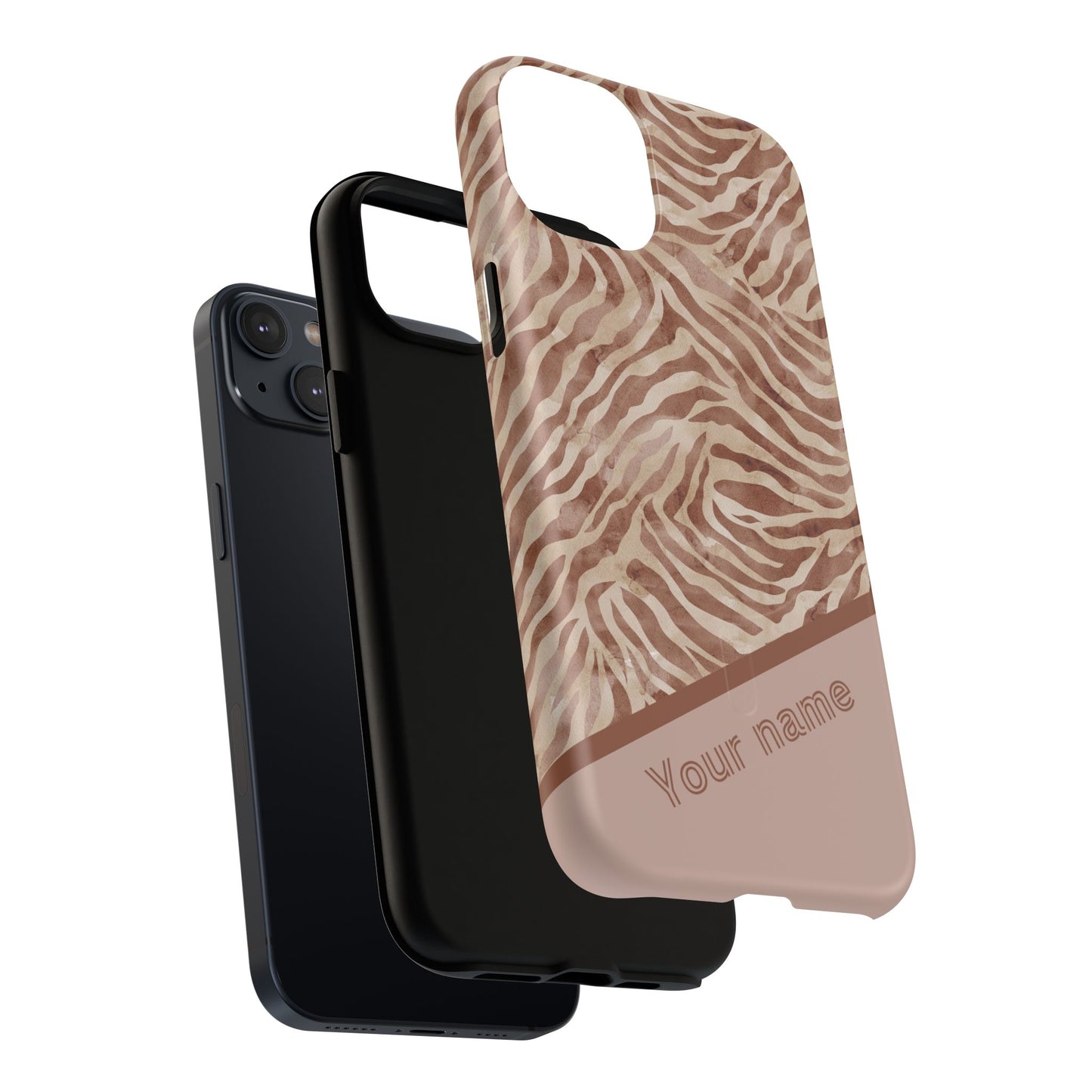 Personalized Zebra Print - Tough MagSafe® Magnetic Cases for Stylish Protection, Gifts for Wildlife Lovers, Trendy Accessories iPhone® 13, 14, iPhone 15, iPhone 16, iPhone 17, Pro, Pro Max, Plus Cases.