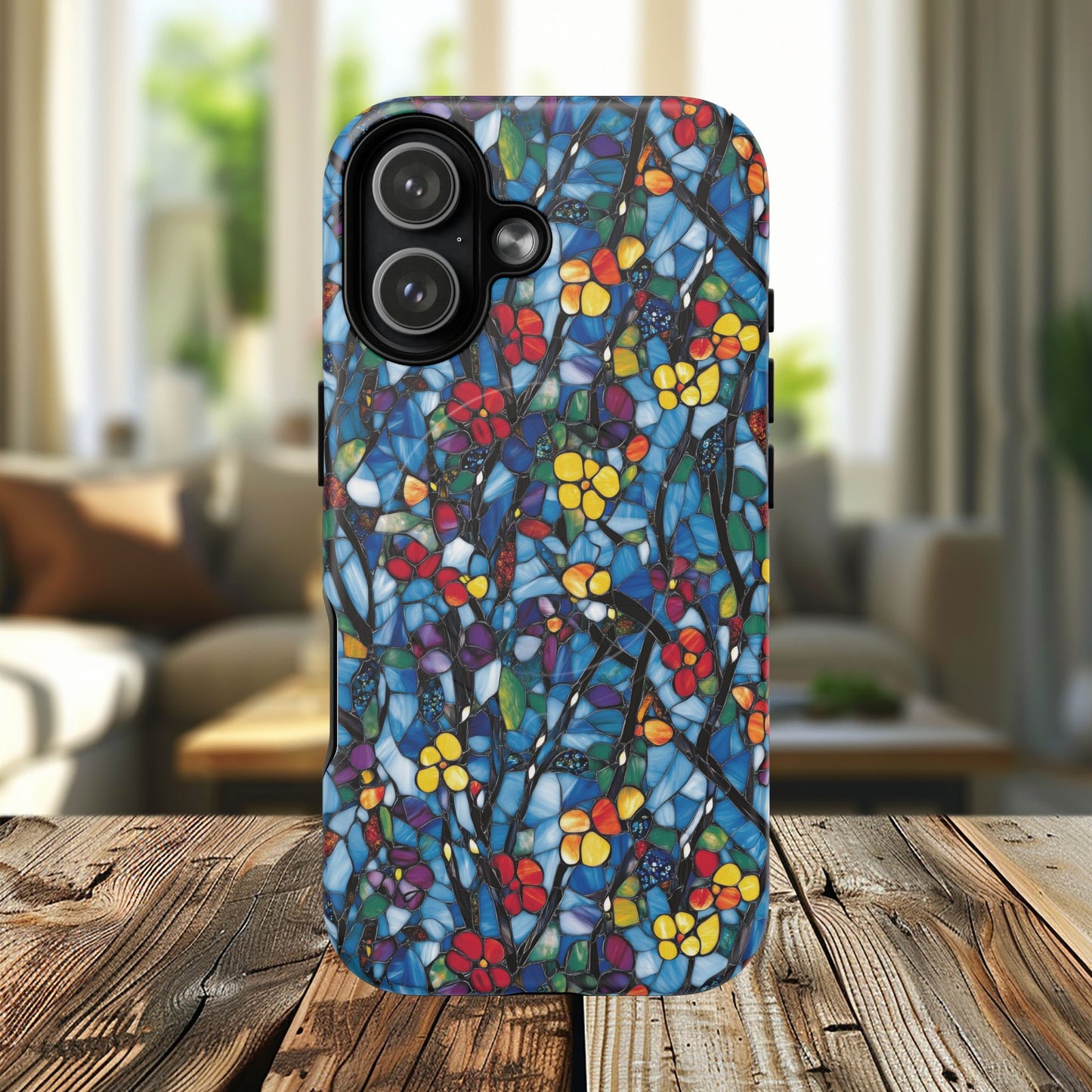 Colorful Floral Phone Case, Tough Magnetic Phone Cover, Durable Tech Accessory, Unique Gift for Her, Vibrant Smartphone Case