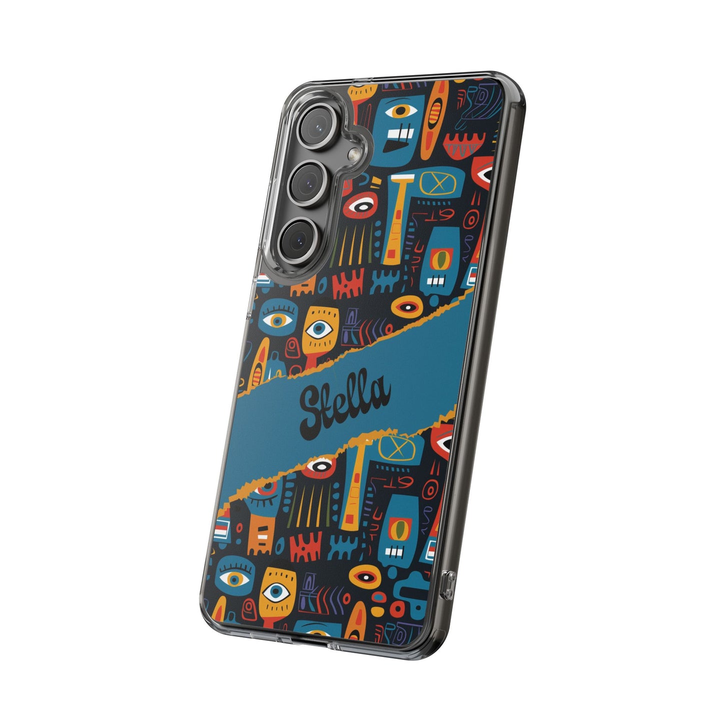 Phone Case — Colorful Abstract Faces Clear Impact-Resistant Case